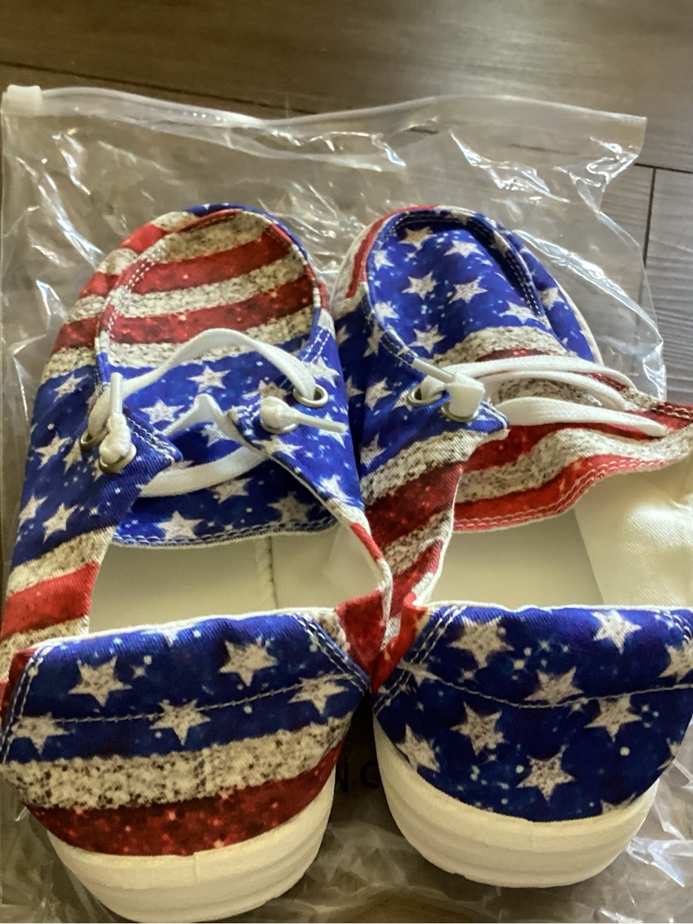 American Flag Slip-On Canvas Shoes - Red, White & Blue